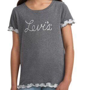 Girls Cursive Levi's Gray/Silver Double Layer Knit Top - XS 4/5